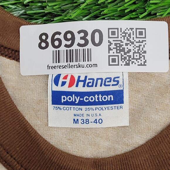 Vintage 90s Unicorn Ringer Shirt Womens Medium 18x24 Brown - Picture 6 of 13